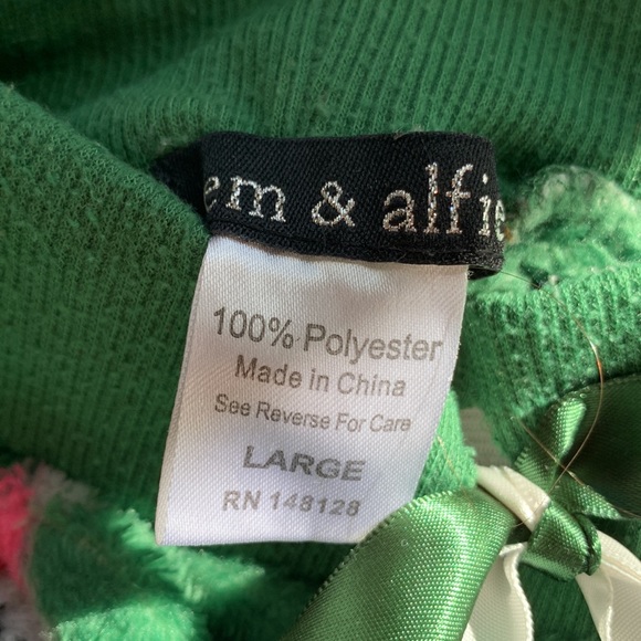 Green fleece skiing penguin PJ bottoms - Picture 3 of 3